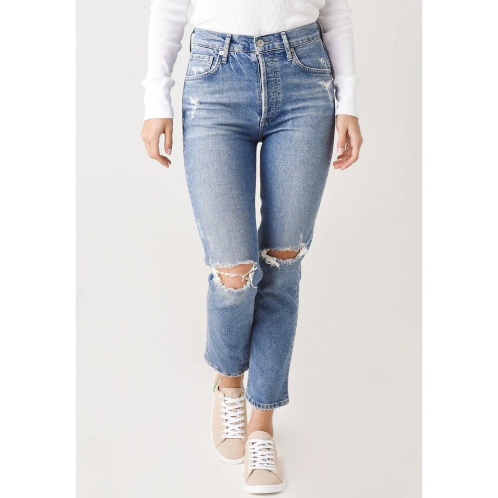 Citizens Of Humanity Charlotte Crop High Rise Straight Size 26 Jeans Button Fly